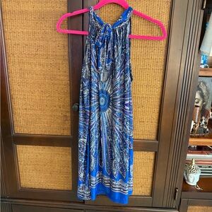 Blue and White Halter Dress